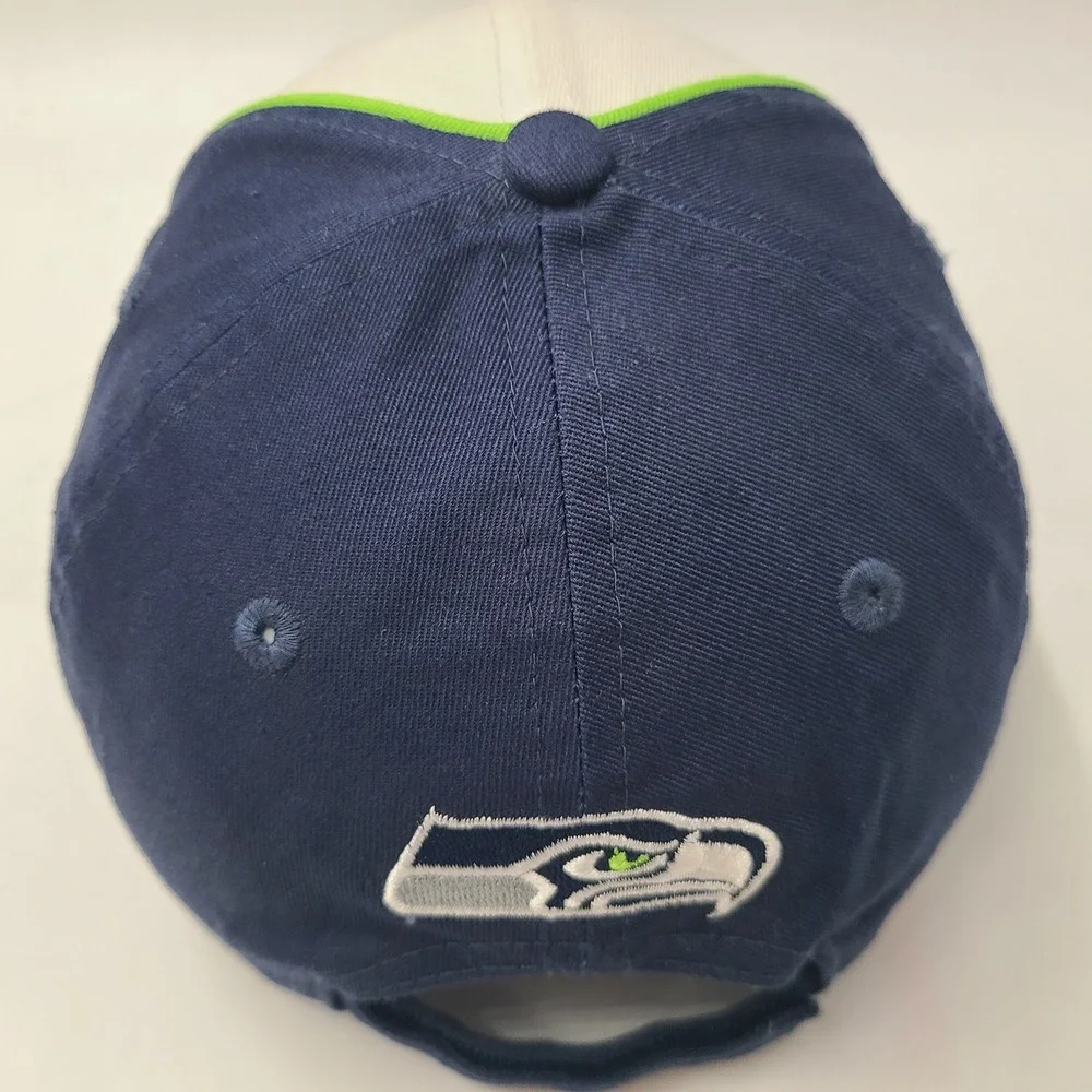 Seattle Seahawks Hat Adjustable New Era 9Forty White Blue Green NFL Football Men